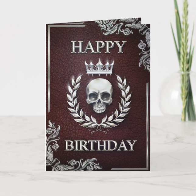 Tarjeta de cumpleaños de Royal Red & Silver King o (Anverso)