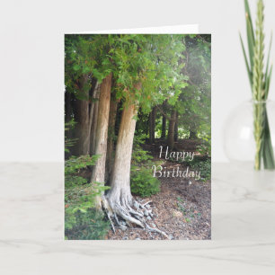 Tarjeta de cumpleaños de ruta de bosque