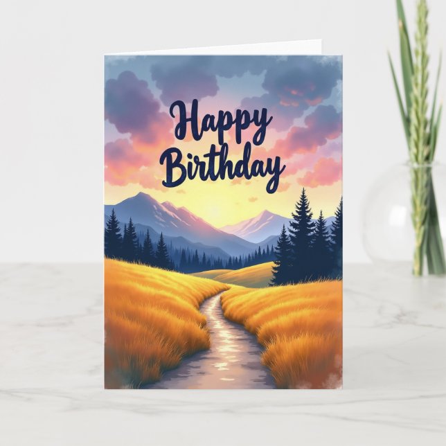 Tarjeta de cumpleaños de ruta escénica (Anverso)
