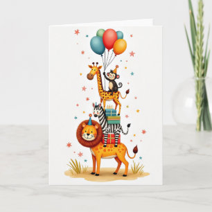 Tarjeta de cumpleaños de sabana apilada