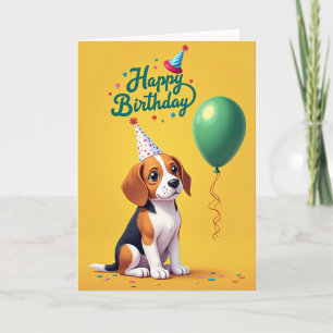 Tarjeta de cumpleaños de sabueso encantador