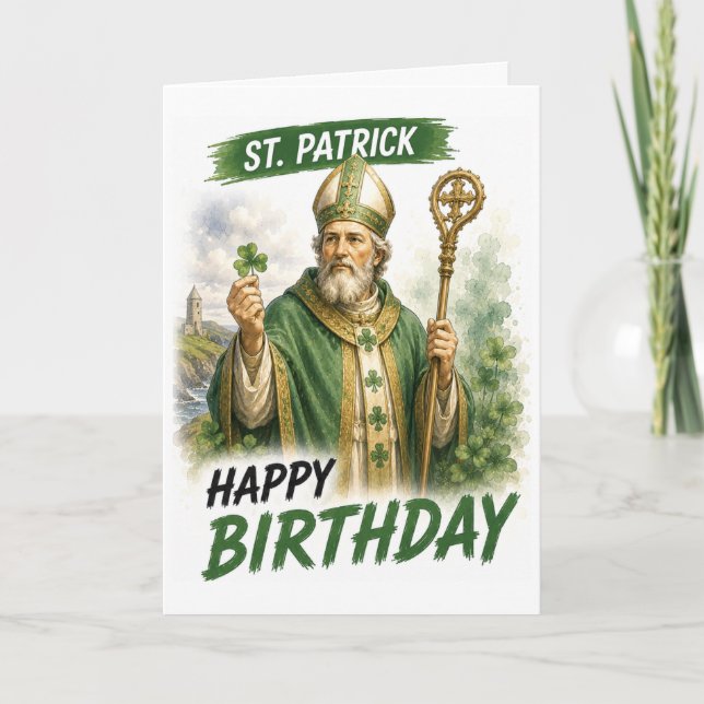 Tarjeta de cumpleaños de San Patricio (Anverso)