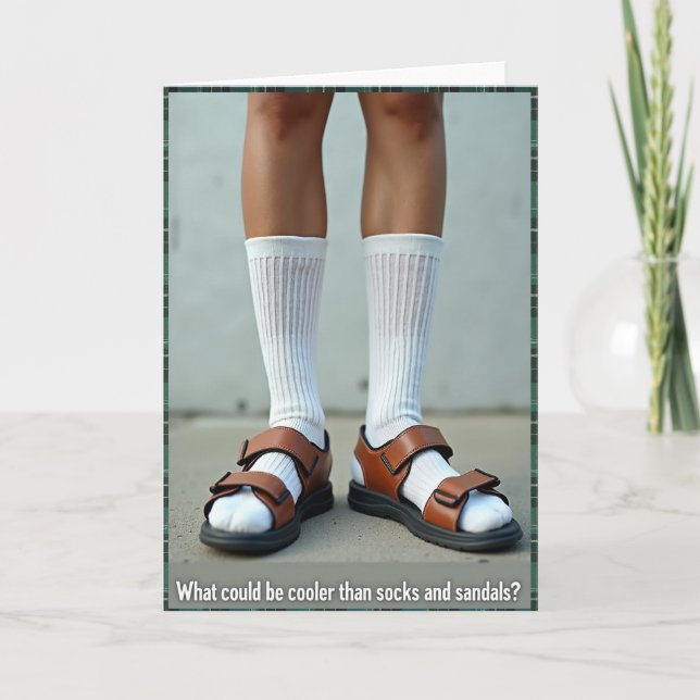 Tarjeta de cumpleaños de sandalias únicas (Anverso)