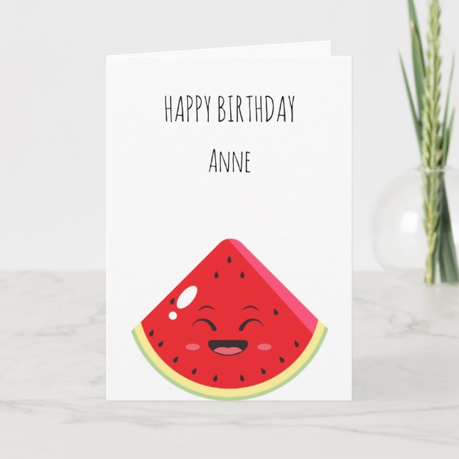 Tarjeta de cumpleaños de sandía (Anverso)