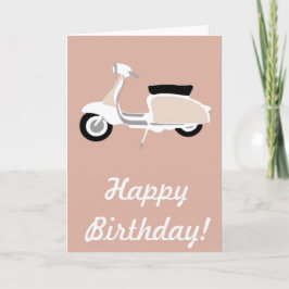 Tarjeta de cumpleaños de Scooter Rosado