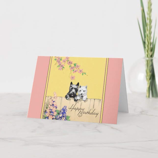 Tarjeta de cumpleaños de Scottie Dog para una dama (Anverso)