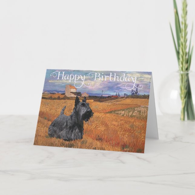 Tarjeta de cumpleaños de Scottish Terrier (Anverso)