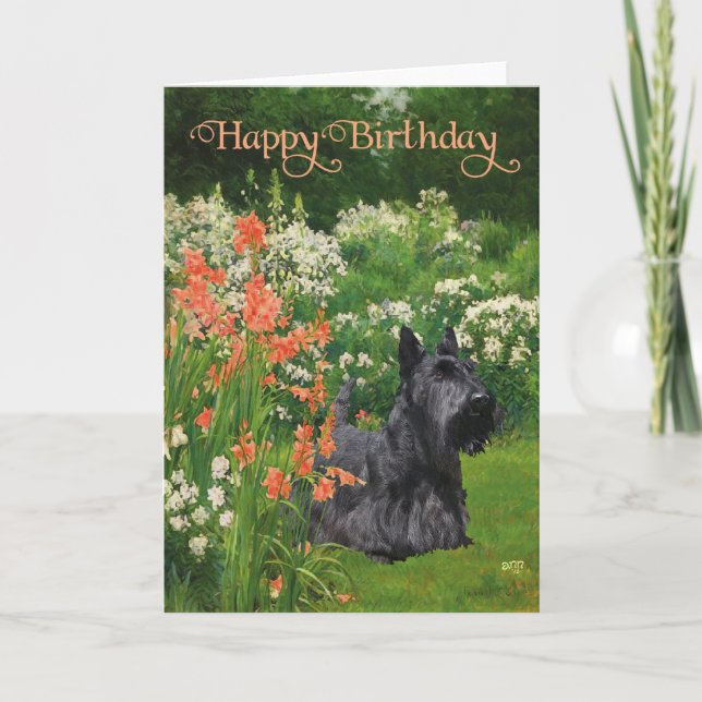 Tarjeta de cumpleaños de Scottish Terrier (Anverso)