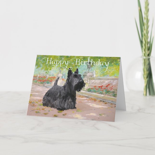 Tarjeta de cumpleaños de Scottish Terrier (Anverso)