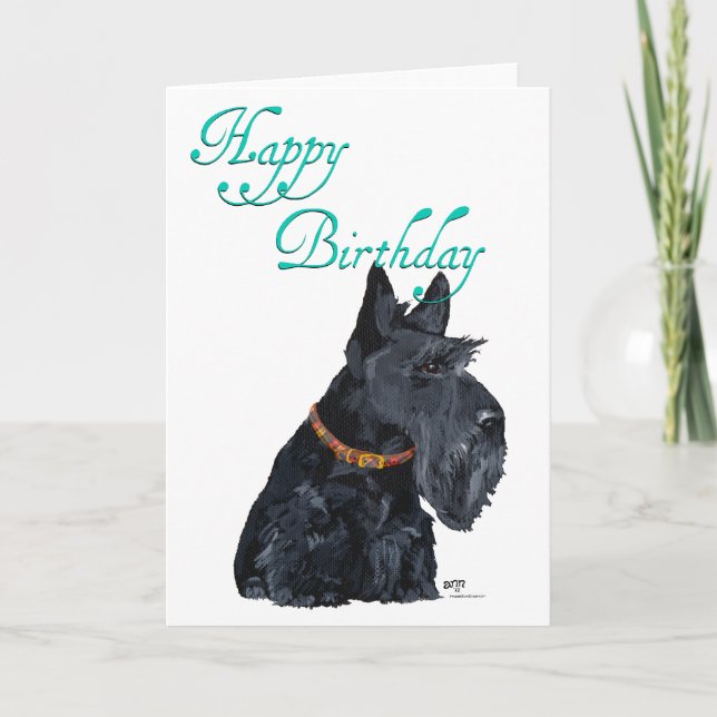 Tarjeta de cumpleaños de Scottish Terrier (Anverso)