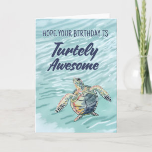 Tarjeta de cumpleaños de Sea Turtle Beach Lover