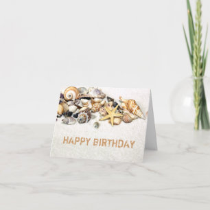 Tarjeta de cumpleaños de Seashells Happy