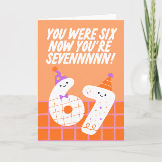 Tarjeta de cumpleaños de seis a siete años