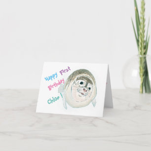 Tarjeta de cumpleaños de sello de bebé