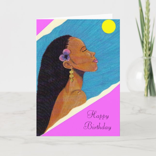 Tarjeta de cumpleaños de señora In Night (Anverso)