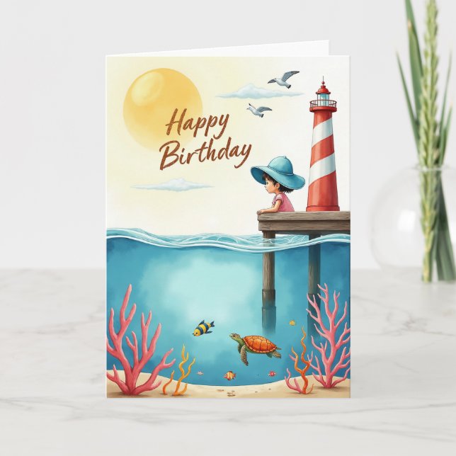 Tarjeta de cumpleaños de Serene Waterline (Anverso)