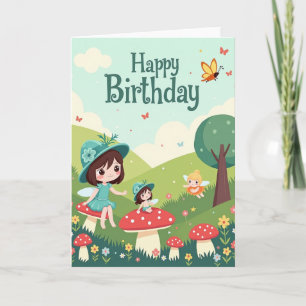 Tarjeta de cumpleaños de seres mágicos
