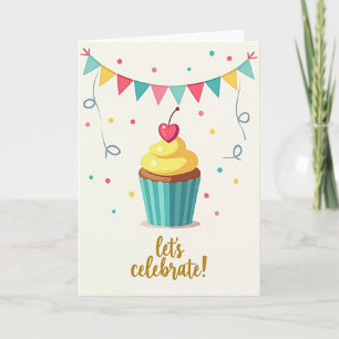 Tarjeta de cumpleaños de serpentín alegre
