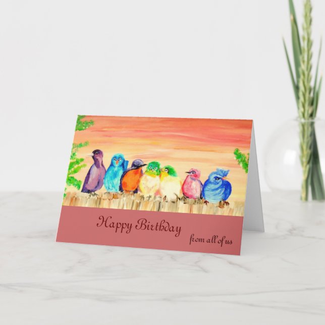 Tarjeta de cumpleaños de siete amigos (Anverso)