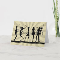 Tarjeta de cumpleaños de Silhouette Dancing Dancin