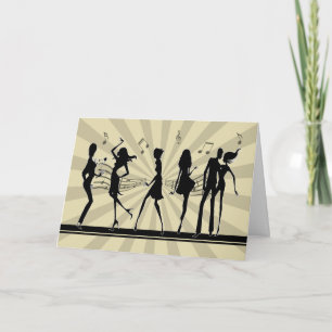 Tarjeta de cumpleaños de Silhouette Dancing Dancin