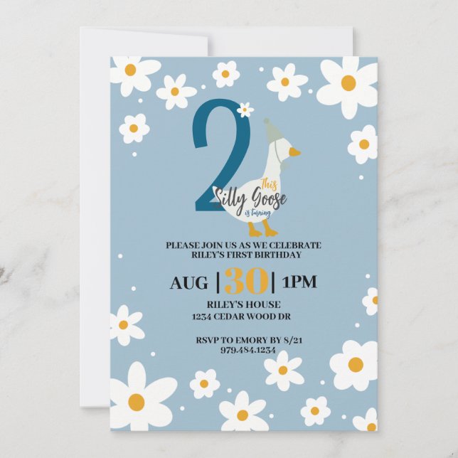 Tarjeta de cumpleaños de Silly Goose (Anverso)