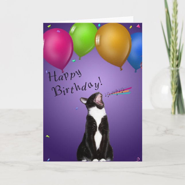 Tarjeta de cumpleaños de Singing Kitty (Anverso)