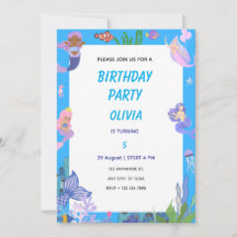 Tarjeta de cumpleaños de sirena púrpura