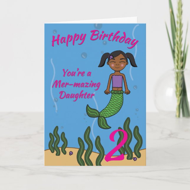Tarjeta de cumpleaños de sirvienta para hija de cu (Anverso)