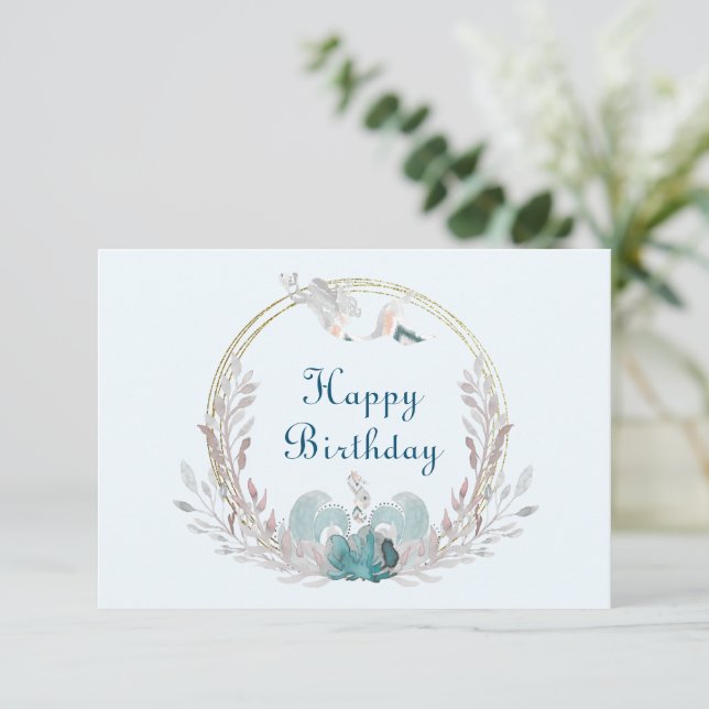Tarjeta de cumpleaños de sirvienta y marisma de co (Anverso de pie)