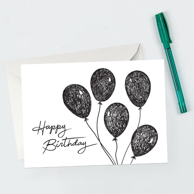Tarjeta de cumpleaños de Sketch Birthday Balloons (Subido por el creador)