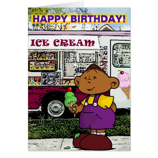 Tarjeta de cumpleaños de Sleevez corto (Frente)