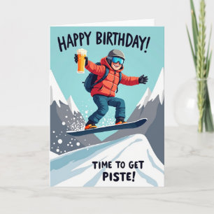 Tarjeta de cumpleaños de snowboard