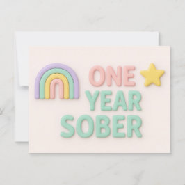Tarjeta de cumpleaños de sobriedad de un año Sobri