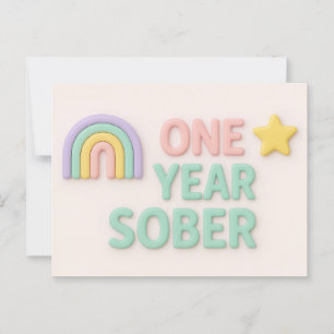 Tarjeta de cumpleaños de sobriedad de un año Sobri