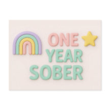 Tarjeta de cumpleaños de sobriedad de un año Sobri