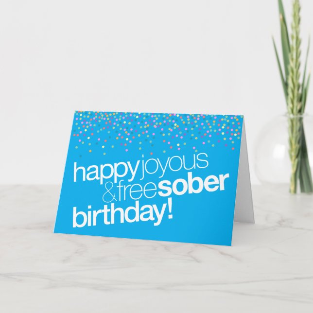 Tarjeta de cumpleaños de sobriedad personalizable (Anverso)