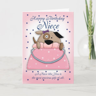 Tarjeta de cumpleaños de sobrina - Mascota de cart