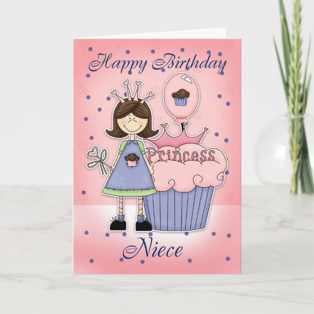 Tarjeta de cumpleaños de sobrina - Princesa de tar (Anverso)