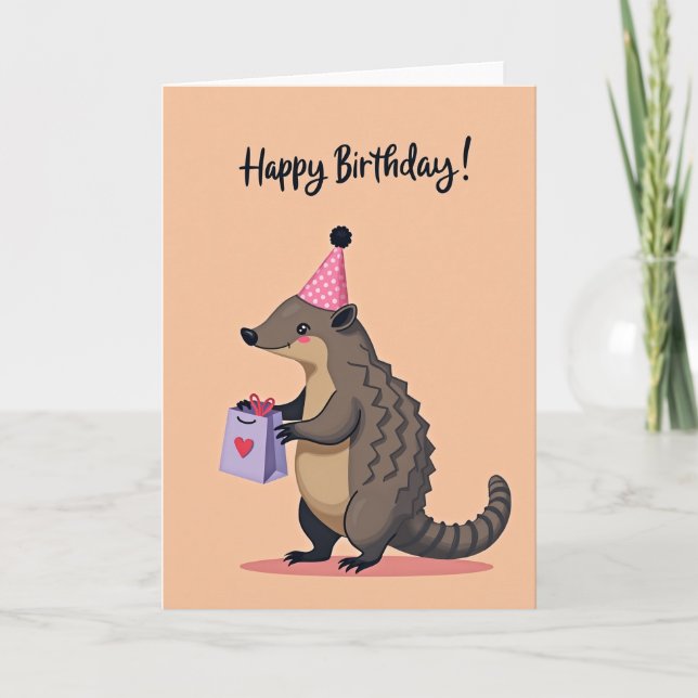 Tarjeta de cumpleaños de sombrero de lunares (Anverso)