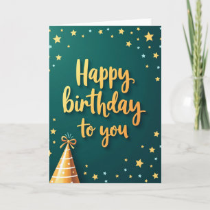 Tarjeta de cumpleaños de sombrero festivo