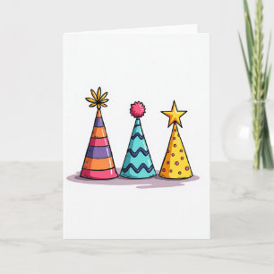 Tarjeta de cumpleaños de sombreros de fiesta vibra