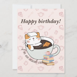 Tarjeta de cumpleaños de Spa para gatos en interio