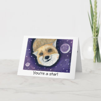 Tarjeta de cumpleaños de Space Fox