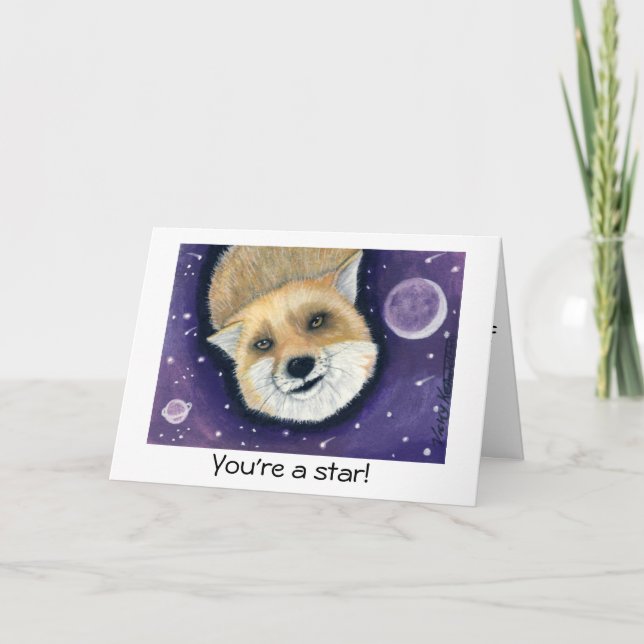 Tarjeta de cumpleaños de Space Fox (Anverso)