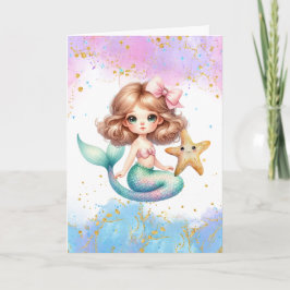 Tarjeta de cumpleaños de Splish Splash Mermaid Pla