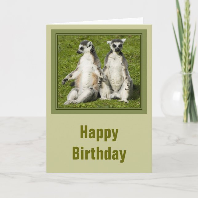 Tarjeta de cumpleaños de Sr. y de señora Lemur (Anverso)