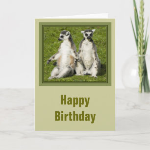 Tarjeta de cumpleaños de Sr. y de señora Lemur