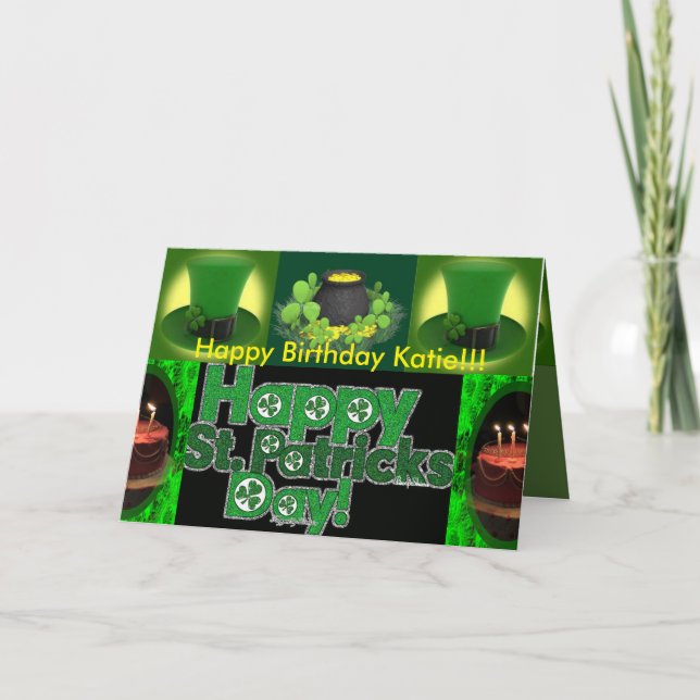 Tarjeta de cumpleaños de St Patrick (Anverso)