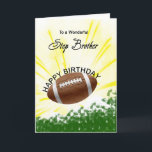 Tarjeta de cumpleaños de Step Brother Football Bir<br><div class="desc">¡Dale a tu compañero de fútbol una tarjeta de fútbol con un tema de fútbol explosivo! Un fútbol con las palabras 'A un maravilloso padrino hermano'.</div>